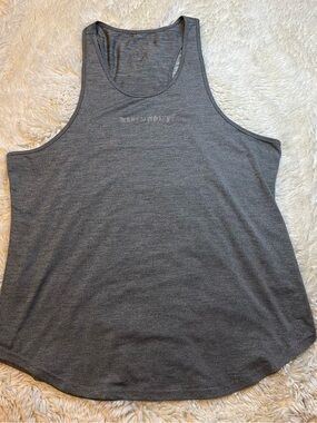 Jed North size XL Heather Gray training Tank Top drop cut - race back